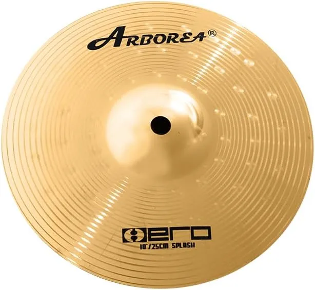 Arborea Cymbal Pack for Drum 8 pcs Super Polishing Cymbals Set Brilliant Gold Hero Series Include 14"Hihats 16"Crash 18"Crash 20"Ride Bonus 10" Splash 16"Ozone Stacker 18" China Cymbal Free Cymbal Bag