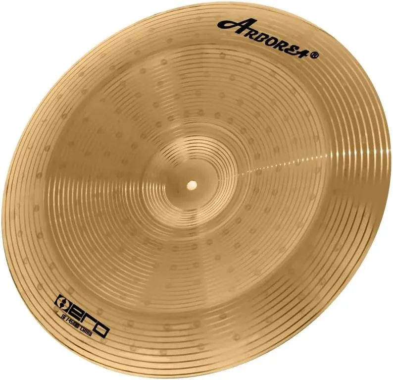 Arborea Cymbal Pack for Drum 8 pcs Super Polishing Cymbals Set Brilliant Gold Hero Series Include 14"Hihats 16"Crash 18"Crash 20"Ride Bonus 10" Splash 16"Ozone Stacker 18" China Cymbal Free Cymbal Bag