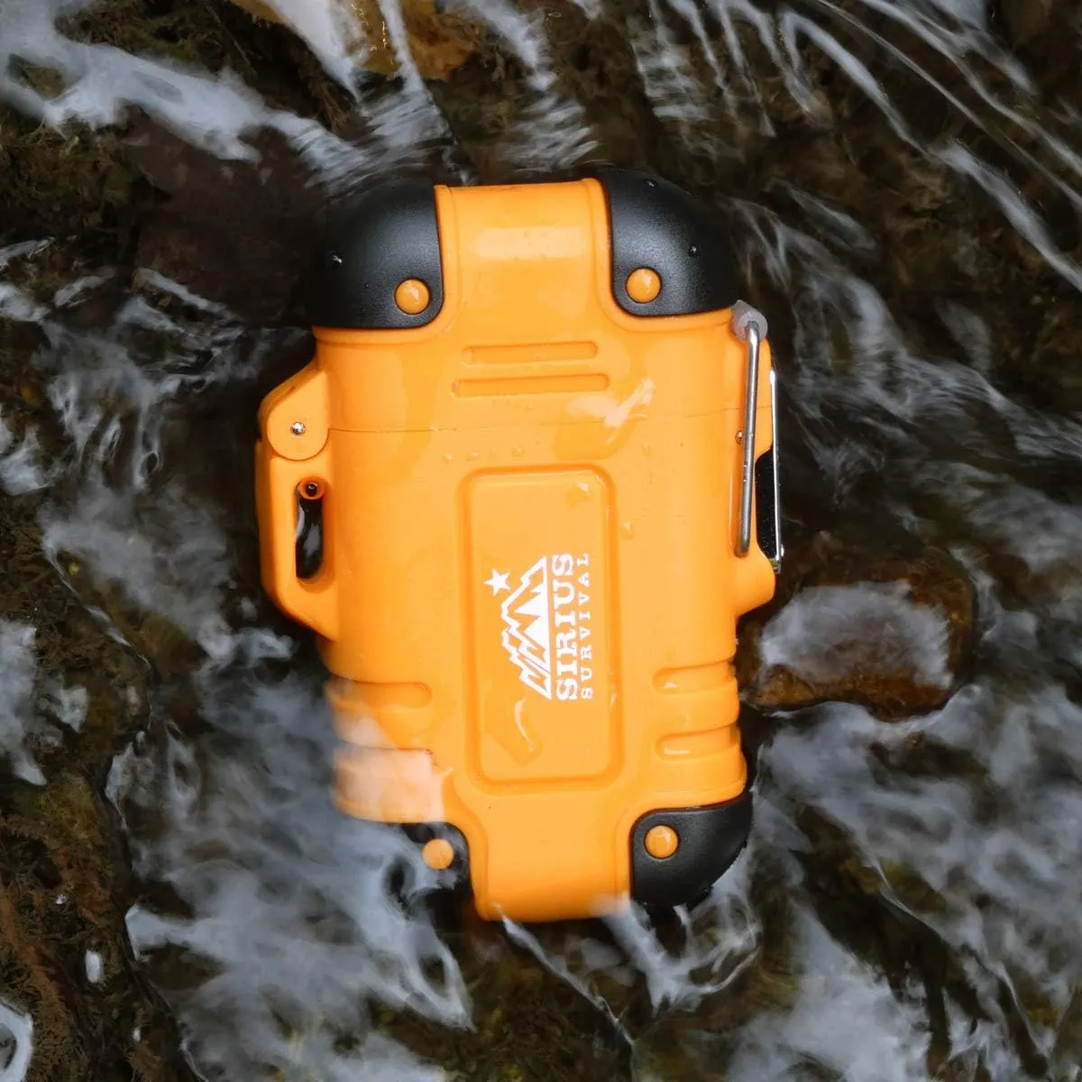 Arc4 Waterproof/Windproof Plasma Lighter - Top-Facing Dual Arc - Rechargeable USB Electric Lighter for Outdoor Adventures with Whistle Lanyard (Camo)
