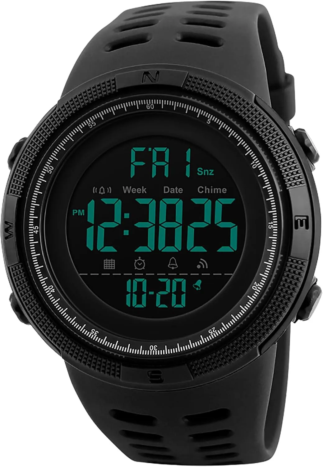 Aroncent Men's Digital Sports Watch: Waterproof Military 5ATM with Large Display Stopwatch Alarm LED Backlight - Outdoor Activities