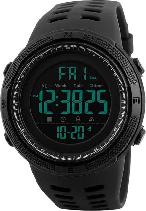 Aroncent Men's Digital Sports Watch: Waterproof Military 5ATM with Large Display Stopwatch Alarm LED Backlight - Outdoor Activities