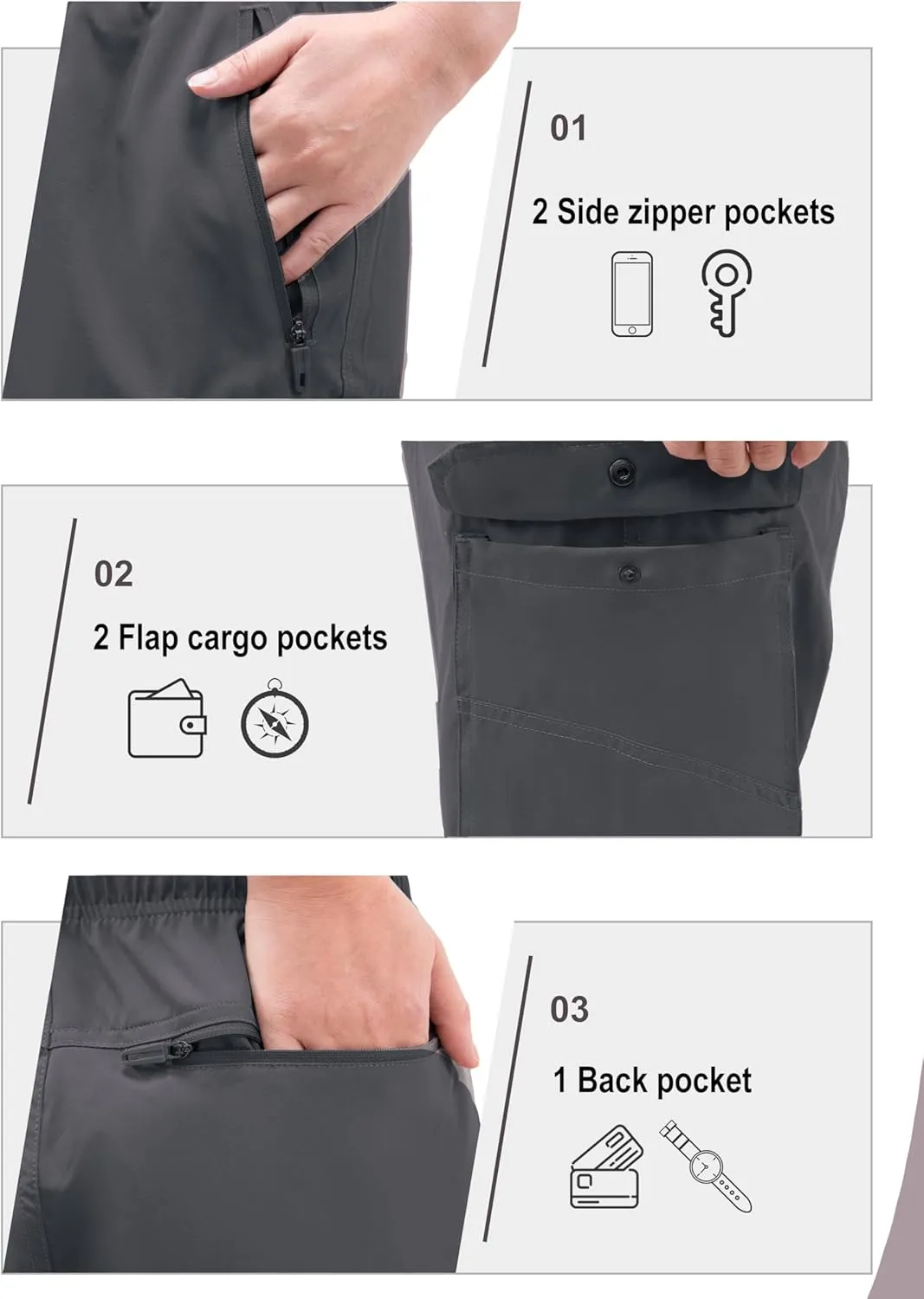 Arunlluta 7" Hiking Shorts Women Quick Dry Cargo Shorts for Women Lightweight Womens Golf Shorts Stretchy Athletic Summer