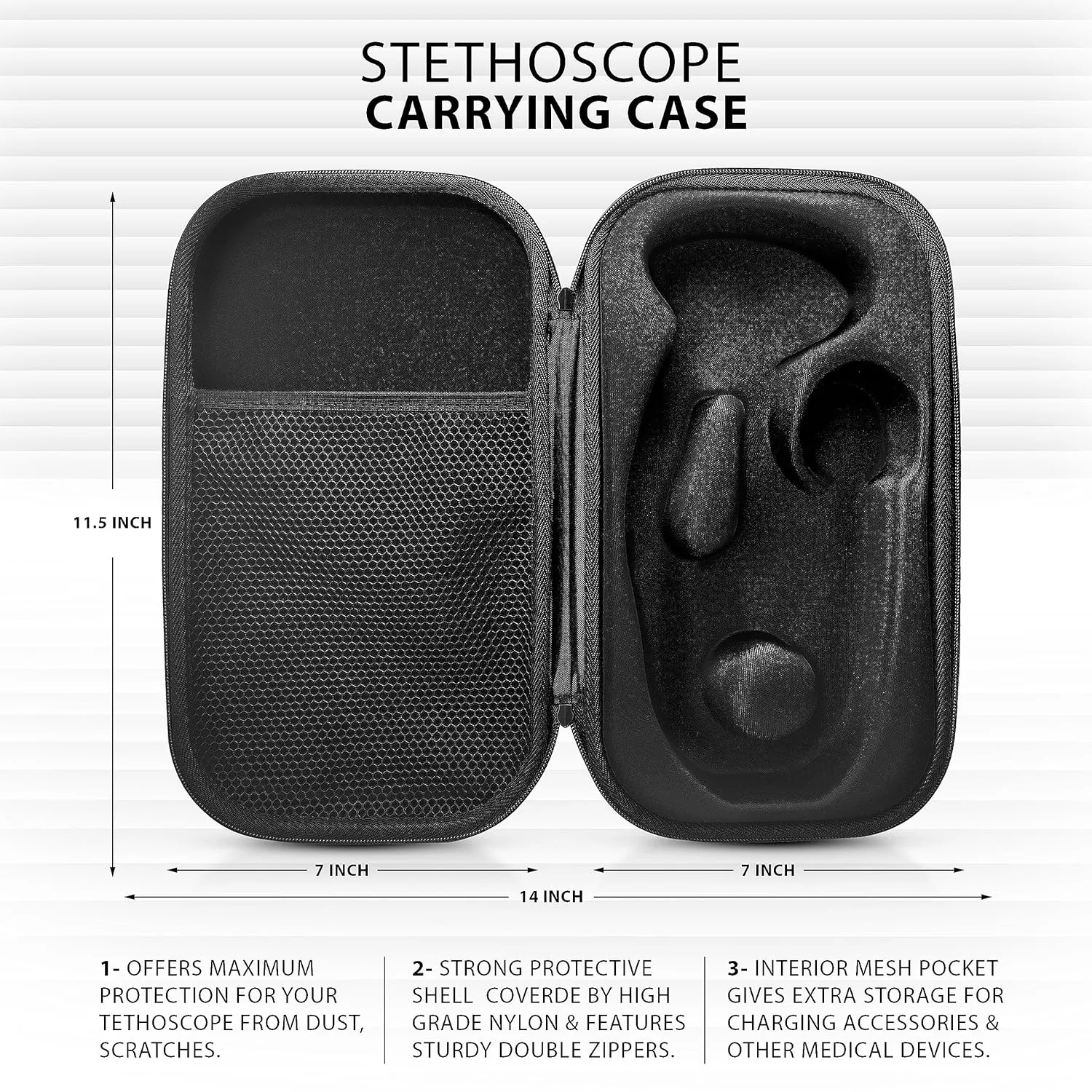 ASA TECHMED Medical Starter Kit - Stethoscope, Durable Blood Pressure Monitor, and EMT Shears and Protective Carrying Case Ideal for Healthcare Professionals, Red