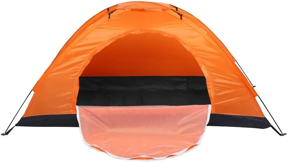 Asixxsix Backpacking Tent, 1 Person Tent Lightweight Camping Hiking Tent Fiberglass Pole Camping Tent, Easy Setup Tent for Outdoor, Hiking and Mountaineering (Orange)