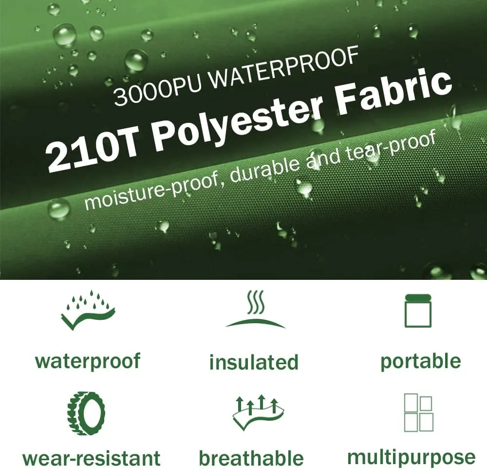 ayamaya Tent Footprint, PU 3000 Waterproof Tent Ground Cloth Large Size for 2-8 Person Family Camping Tents Ground Sheet Mat with 6 Tent Stakes for Camping Hiking Picnic - 13x9FT /8x7FT /6x7FT /5x7FT