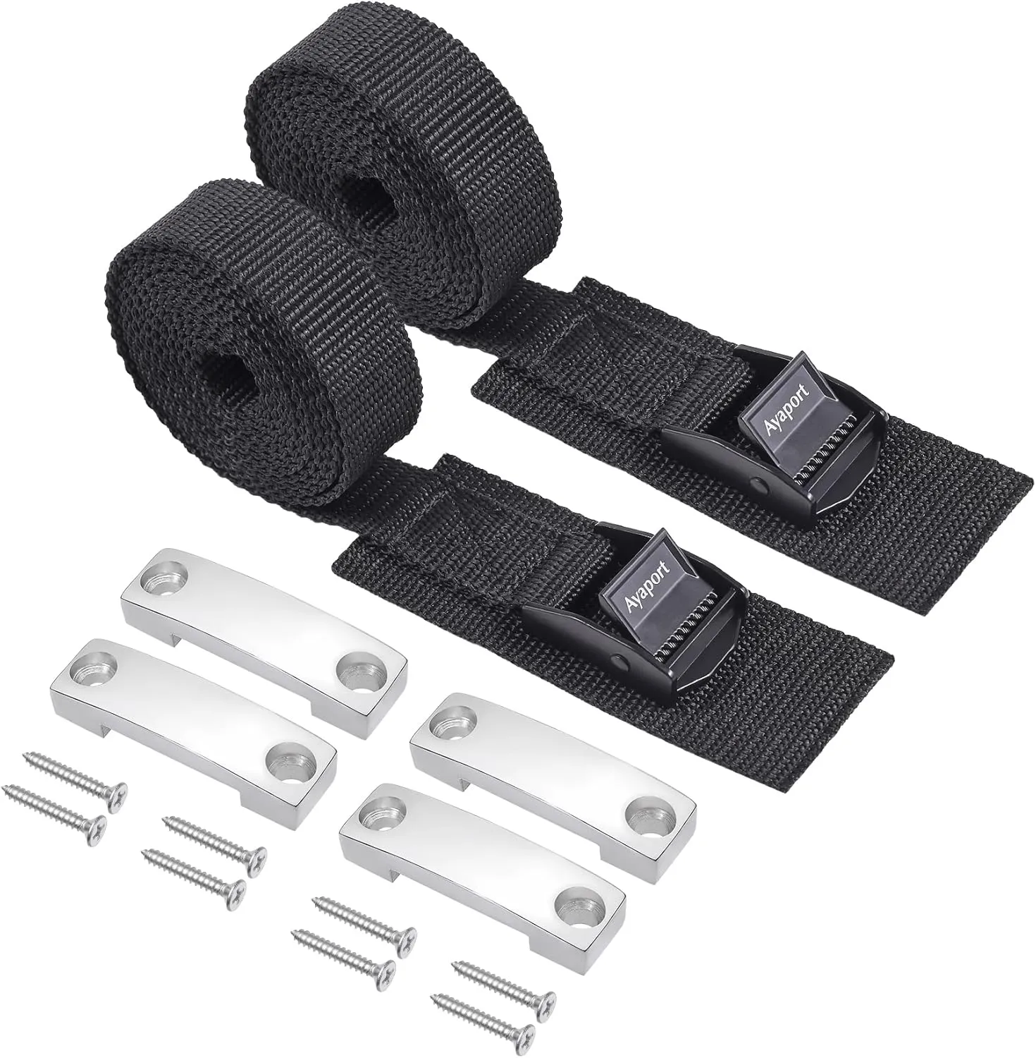 Ayaport Battery Tie Down Strap Battery Box Hold Down Kit 72”, Battery Tie Down Kit, with Stainless Steel Bracket & Screws Used for RV Battery, Accessories