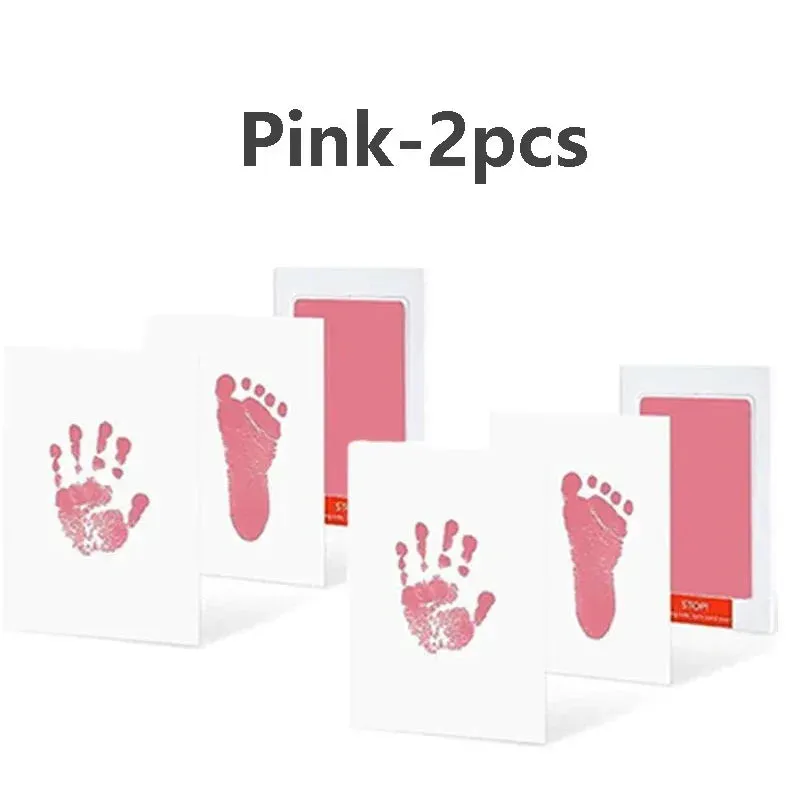Baby Handprint Footprint Ink Pads Safe Nontoxic No-touch Kit 2/4pc for Pets Souvenirs