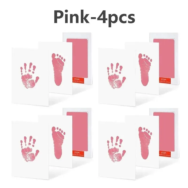 Baby Handprint Footprint Ink Pads Safe Nontoxic No-touch Kit 2/4pc for Pets Souvenirs
