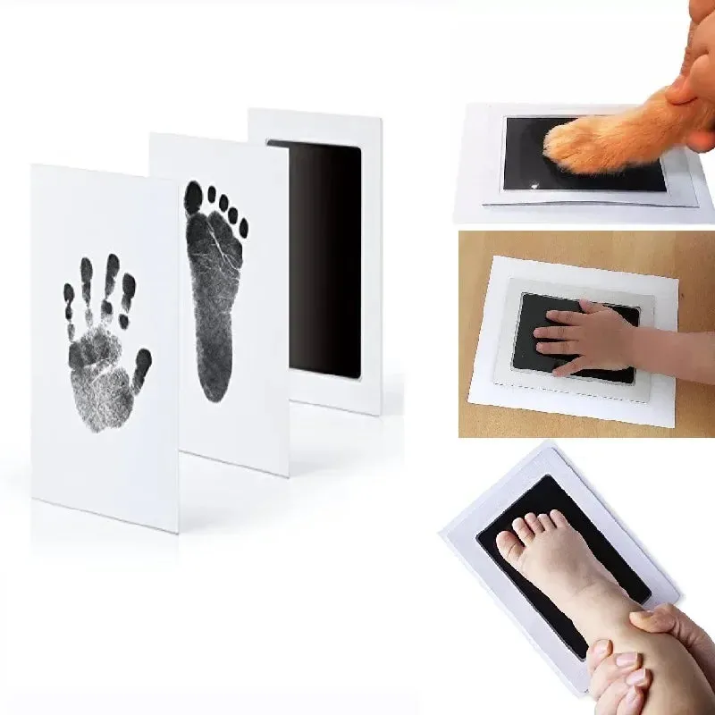 Baby Handprint Footprint Ink Pads Safe Nontoxic No-touch Kit 2/4pc for Pets Souvenirs