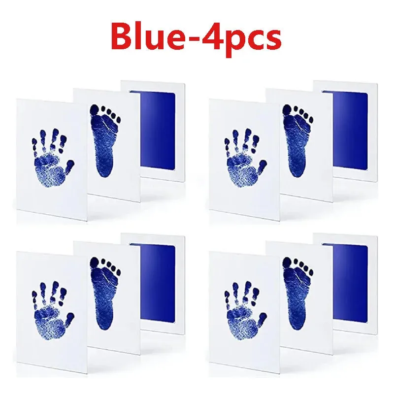 Baby Handprint Footprint Ink Pads Safe Nontoxic No-touch Kit 2/4pc for Pets Souvenirs