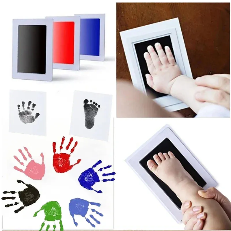 Baby Handprint Footprint Ink Pads Safe Nontoxic No-touch Kit 2/4pc for Pets Souvenirs