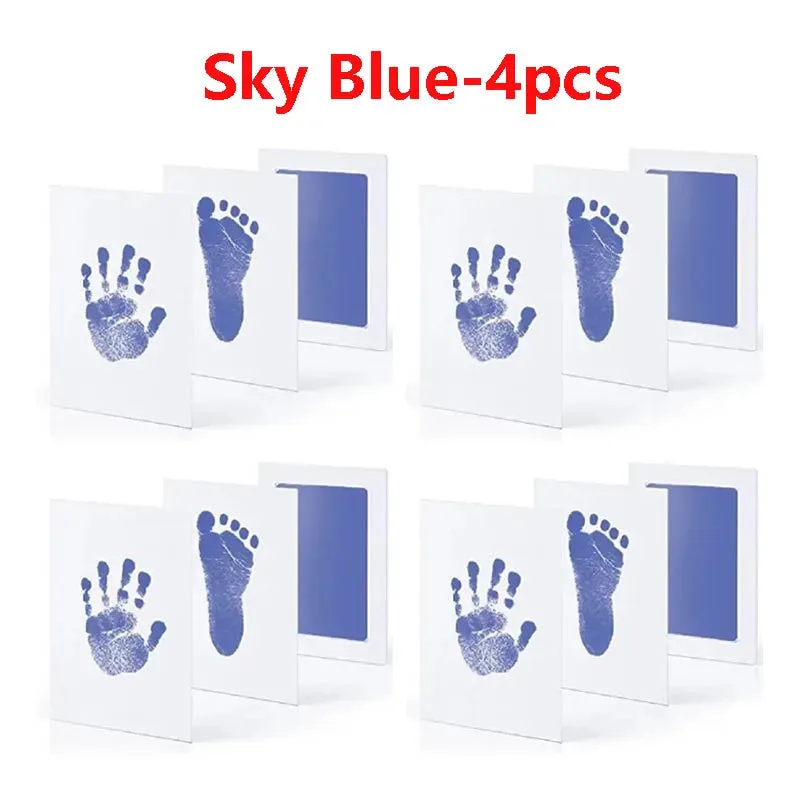 Baby Handprint Footprint Ink Pads Safe Nontoxic No-touch Kit 2/4pc for Pets Souvenirs