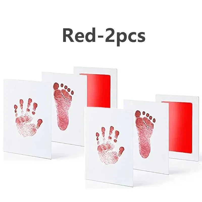 Baby Handprint Footprint Ink Pads Safe Nontoxic No-touch Kit 2/4pc for Pets Souvenirs