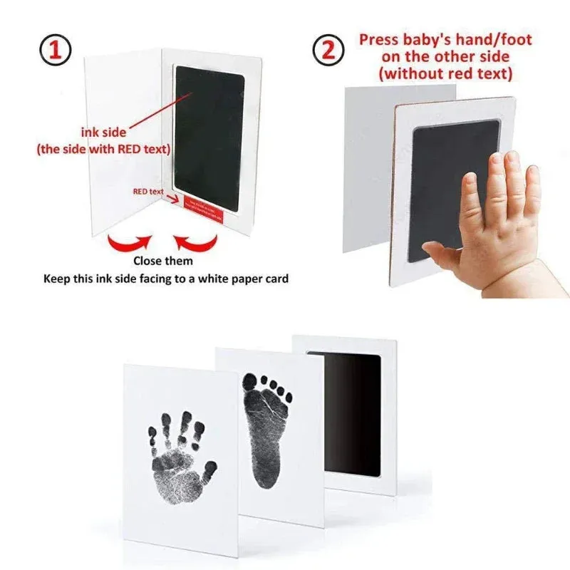 Baby Handprint Footprint Ink Pads Safe Nontoxic No-touch Kit 2/4pc for Pets Souvenirs