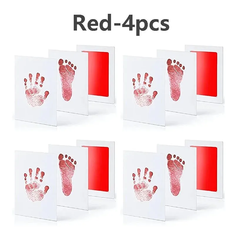 Baby Handprint Footprint Ink Pads Safe Nontoxic No-touch Kit 2/4pc for Pets Souvenirs