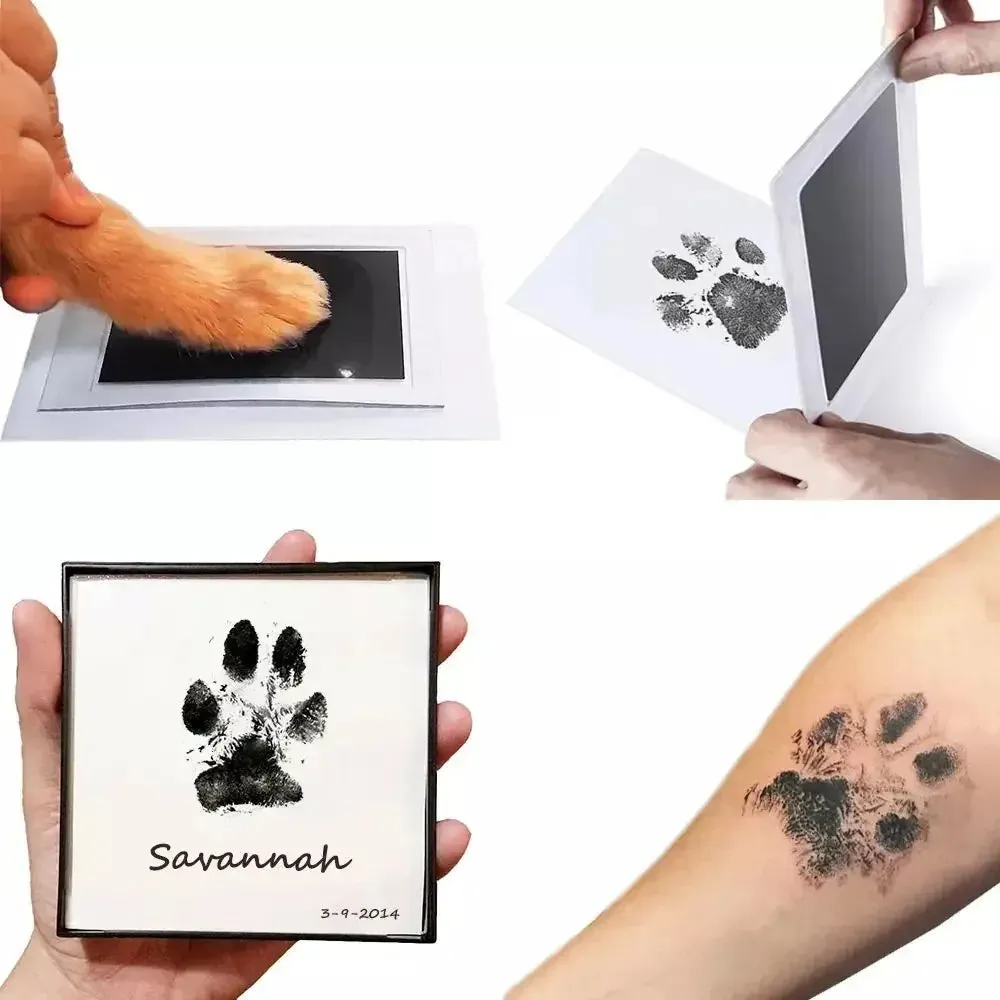 Baby Handprint Footprint Ink Pads Safe Nontoxic No-touch Kit 2/4pc for Pets Souvenirs