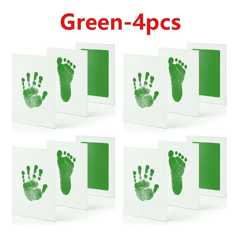 Baby Handprint Footprint Ink Pads Safe Nontoxic No-touch Kit 2/4pc for Pets Souvenirs