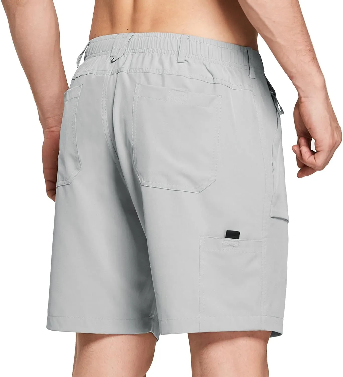 baleaf Men's 7" Casual Shorts for Summer Elastic Waist Quick Dry Lightweight Short with Cargo Hiking Fishing