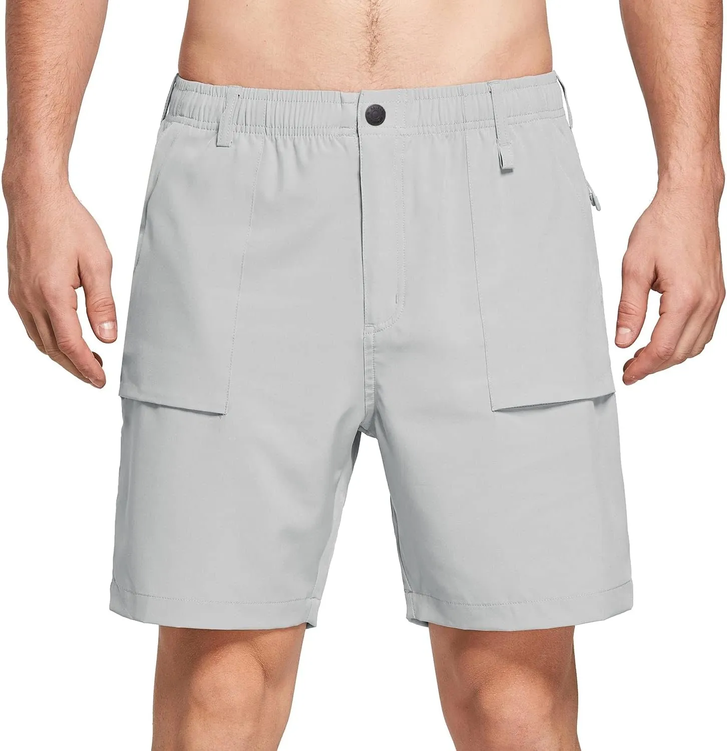 baleaf Men's 7" Casual Shorts for Summer Elastic Waist Quick Dry Lightweight Short with Cargo Hiking Fishing