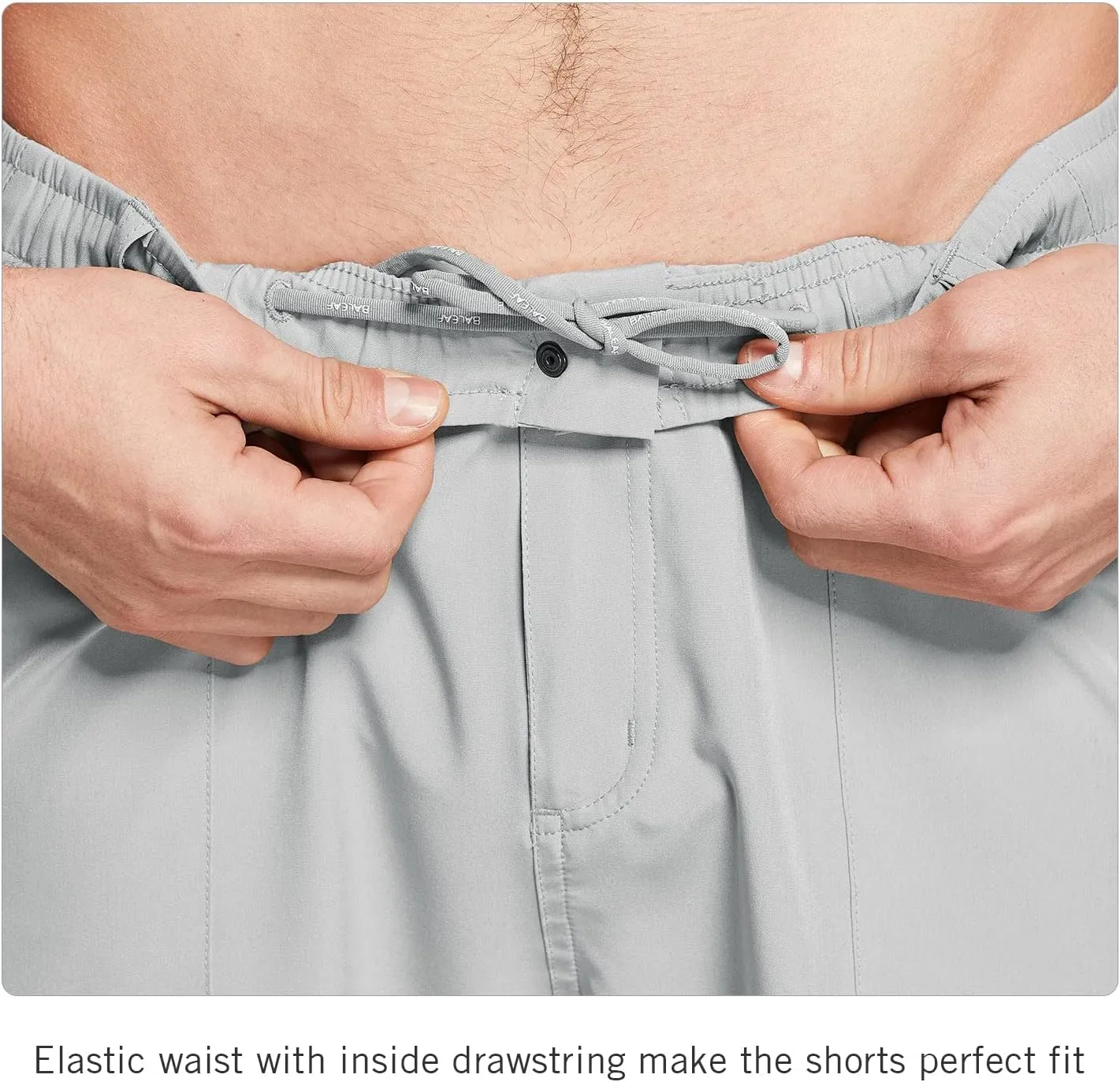 baleaf Men's 7" Casual Shorts for Summer Elastic Waist Quick Dry Lightweight Short with Cargo Hiking Fishing