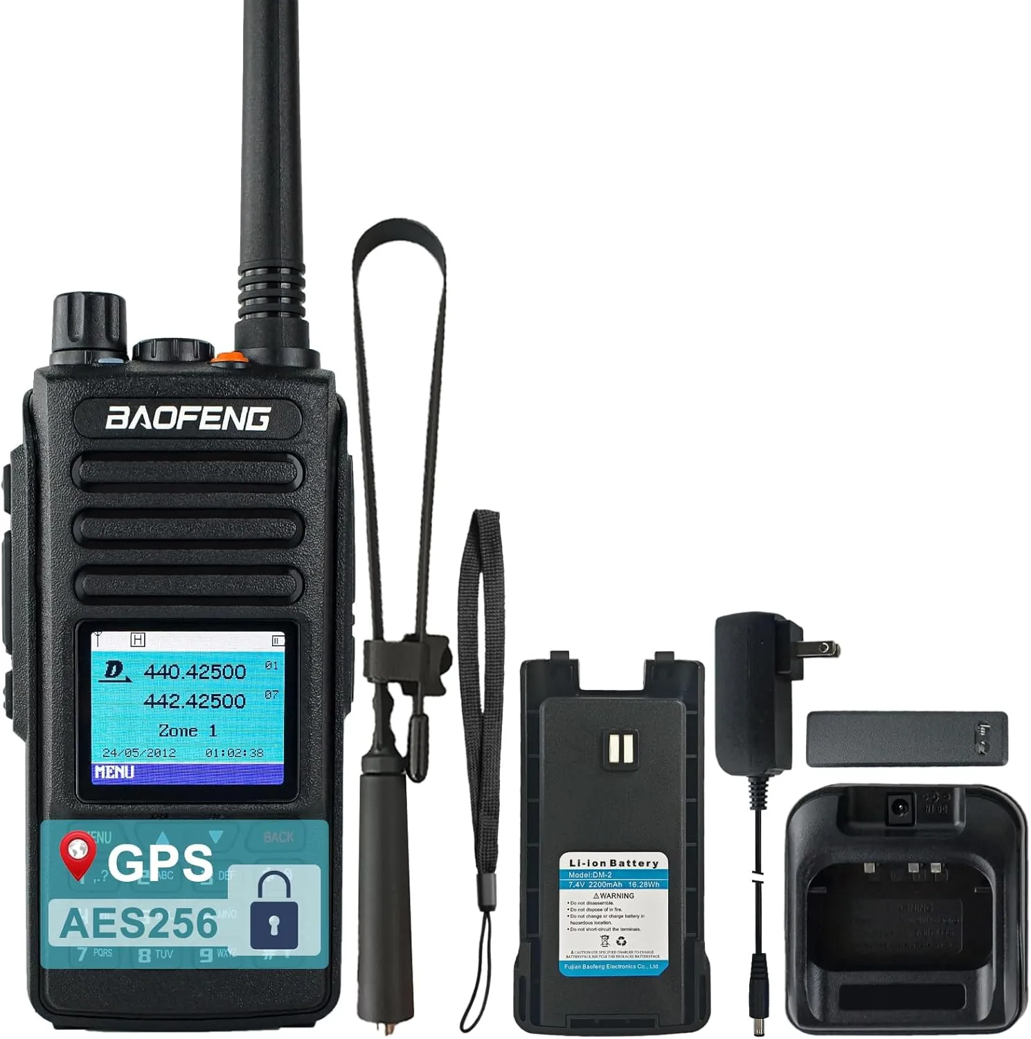 BAOFENG DMR DM-1702 Radio GPS AES265 Encryption Ham Radio Digital Analog DMR Walkie Talkie Time Slot Tier I & II 1024CH Radio Dual Mode with 18.89in Tactical Antenna