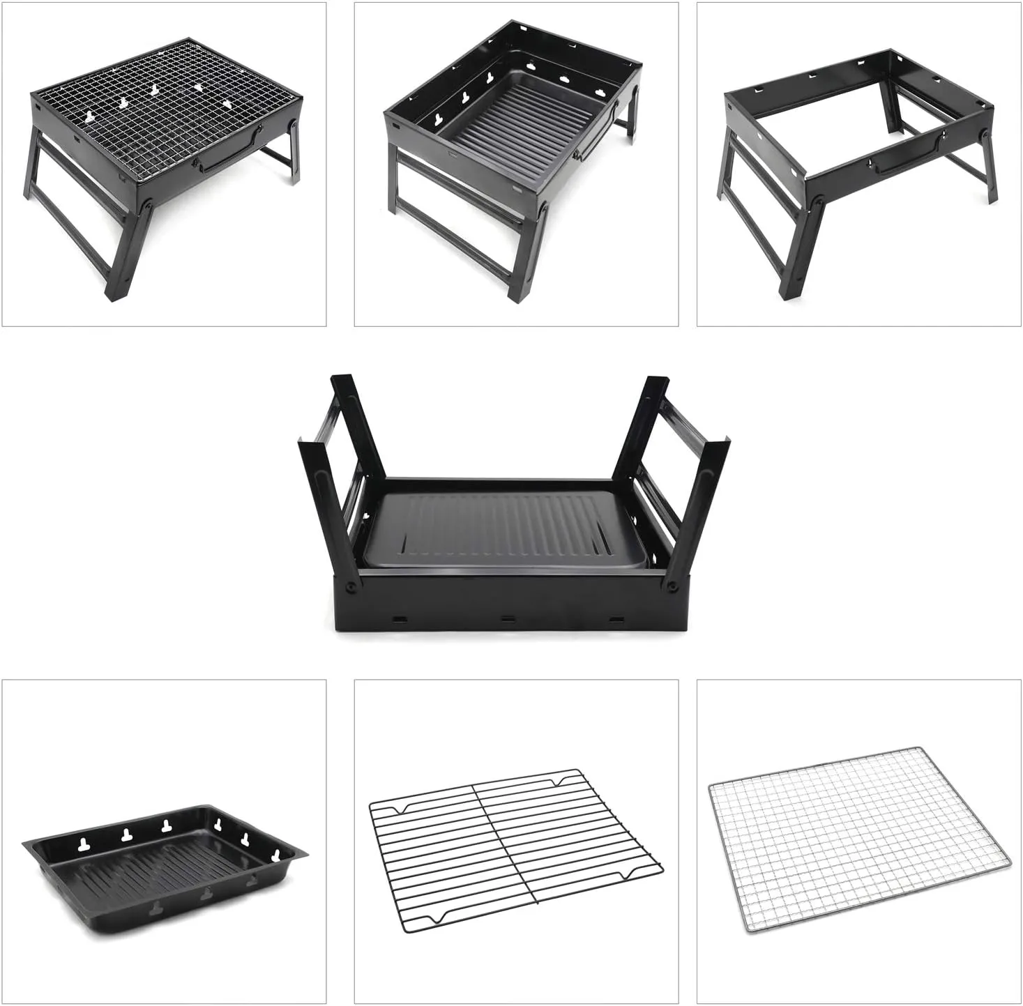 Barbecue Grill,Portable Charcoal Foldable Grill, Small Grills Outdoor Cooking for Travel, Camping Smoker BBQ Grill, Stainless Steel Table Top Grill Charcoal Backyard