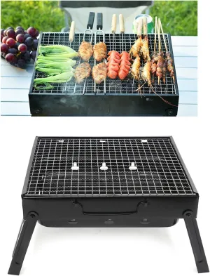 Barbecue Grill,Portable Charcoal Foldable Grill, Small Grills Outdoor Cooking for Travel, Camping Smoker BBQ Grill, Stainless Steel Table Top Grill Charcoal Backyard