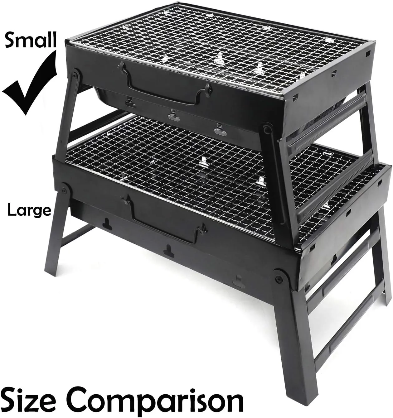 Barbecue Grill,Portable Charcoal Foldable Grill, Small Grills Outdoor Cooking for Travel, Camping Smoker BBQ Grill, Stainless Steel Table Top Grill Charcoal Backyard