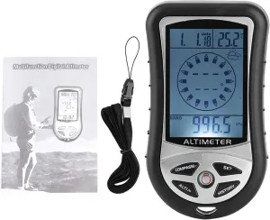 Barometer Altimeter,Portable Multifunctional Electronic Weather Altimeter Altitude Barometer for Forecast HandHold Hiking CamOutdoor Lover