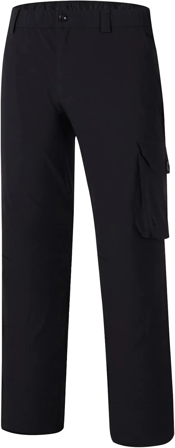 BASSDASH Men's Fishing Cargo Pants Water Resistant Quick Dry Lightweight UPF 50  for Outdoor Hiking Elastic Waist Pants FP05M