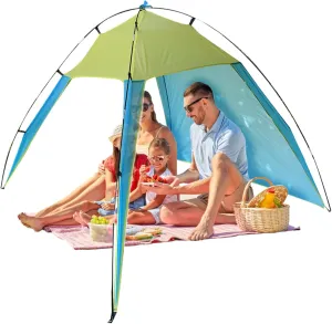 Beach Tent Waterproof Beach Tent Sun Shelter Sun Protection Canopy Ventilated ShadeEasy to Carry and Set up Canopy for Camping, Backyard, Picnic 83x91x63
