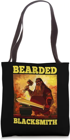 Bearded Blacksmith Anvil Blacksmith Tote Bag