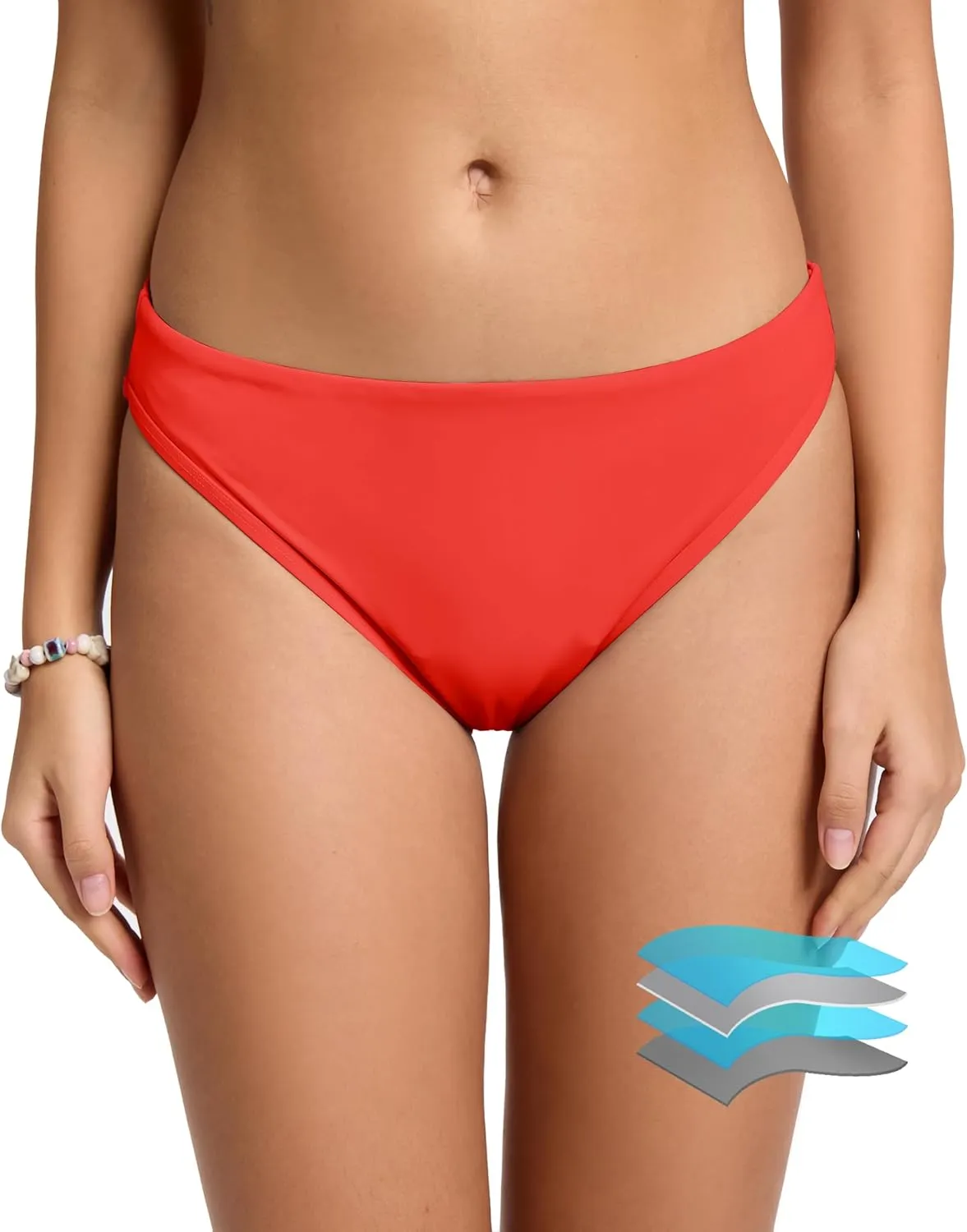 Beautikini Period Swimwear Bikini Menstrual Swim Bottoms Leakproof Low Waisted Period Bathing Suit Bottoms for Teen Girls