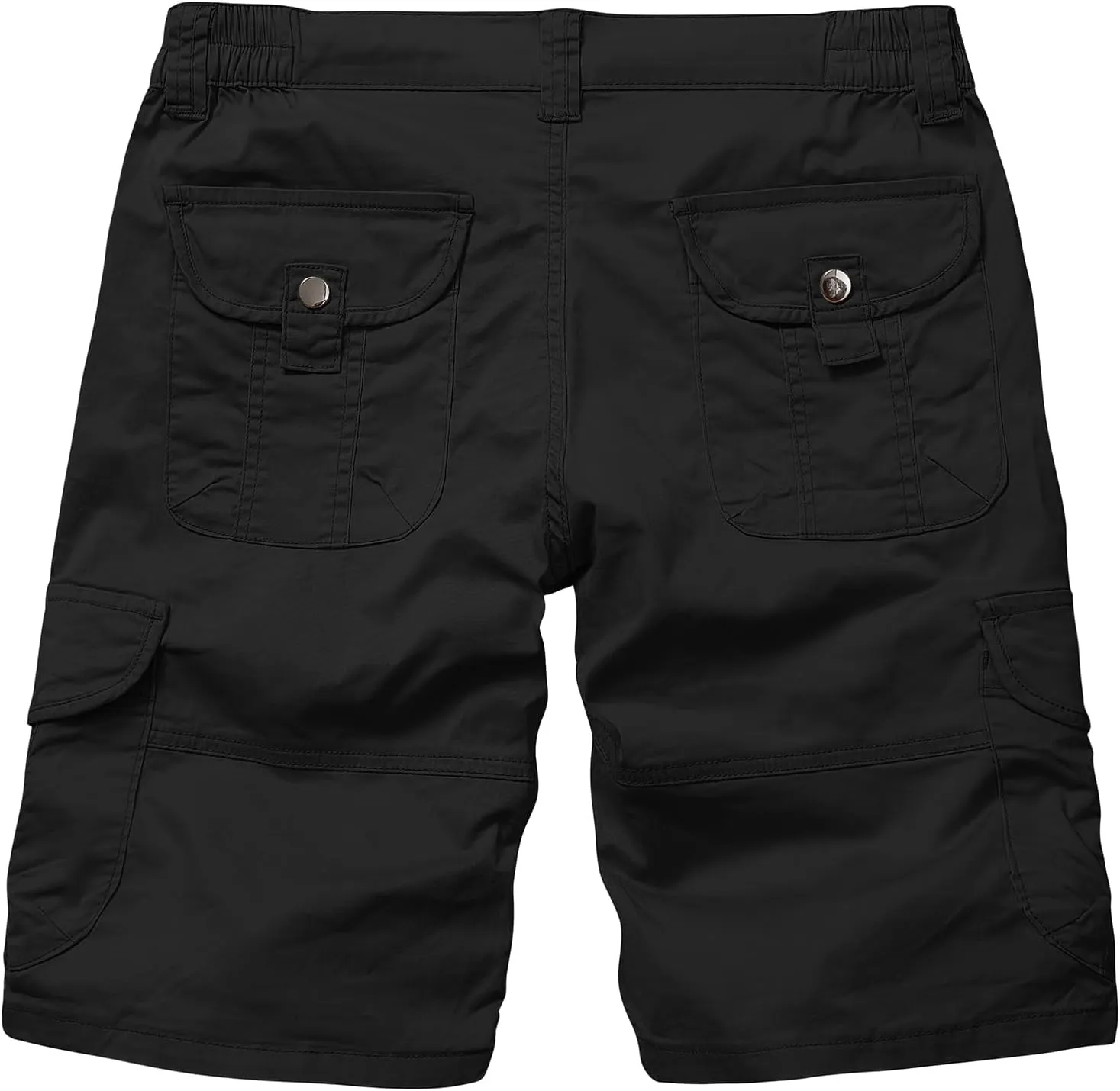 Bermuda Womens Cargo Shorts Lightweight Cotton Casual Hiking Shorts Multi-Pockets Elastic Waist