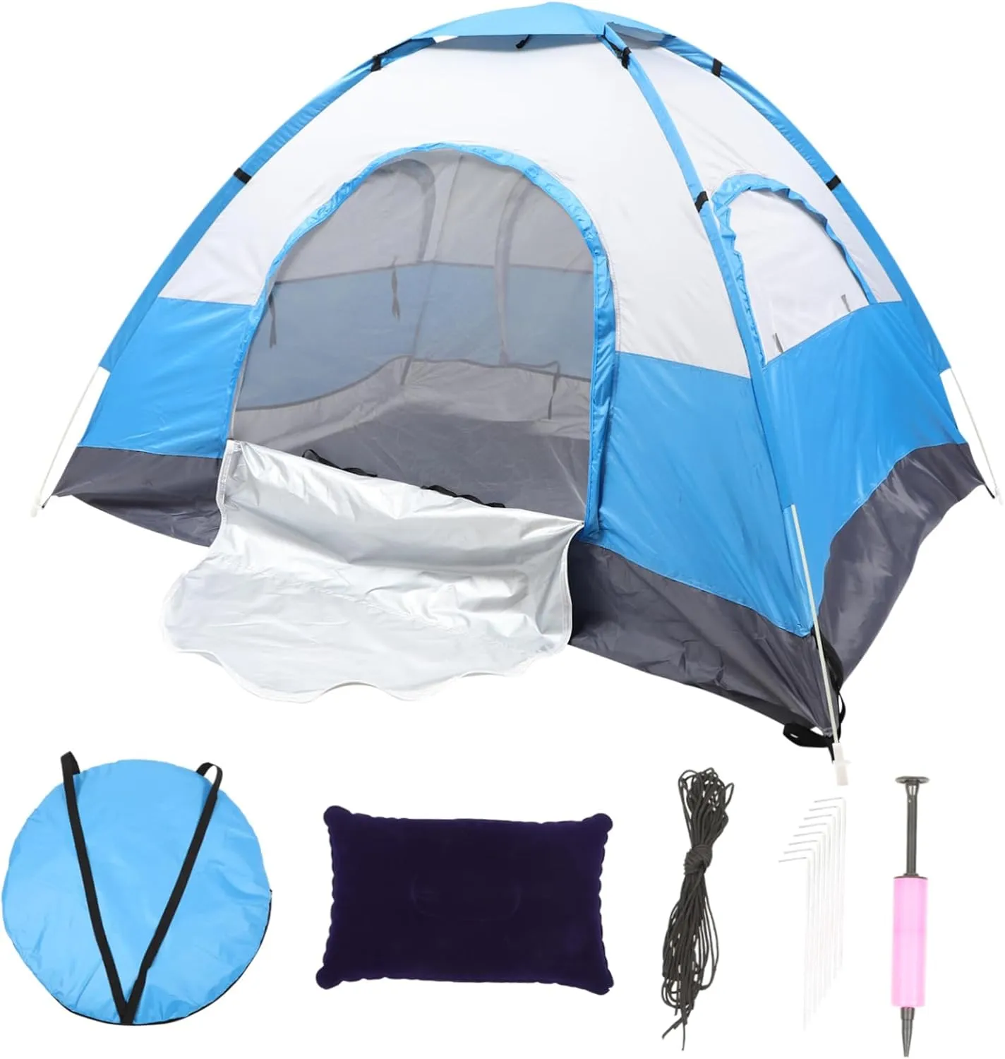 BESPORTBLE 3-Person Beach Tent Pop up Sun Shelter 3 Ventilation Windows Portable Sun Tent for Beach Camping Sand-Free Waterproof