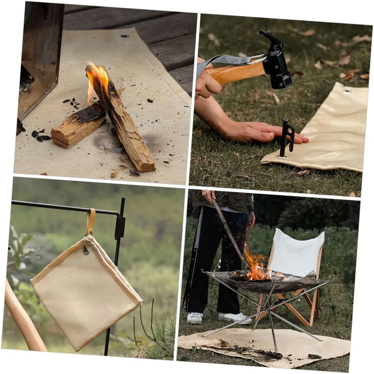 BESPORTBLE Fireproof Cloth Outdoor Blanket Survival Portable Camp Blanket Waterproof Heat Camping Mat Fire Blanket Emergency Accessories Retardant Outdoor Fire Blanket Glass Fiber