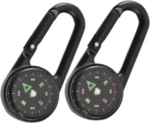 BESPORTBLE Small Pocket Compass Set 2pcs Carabiner Compass for Keychain Size Perfect for Camping