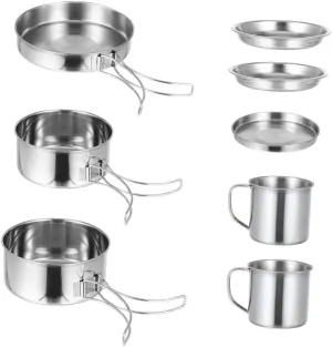 BESTonZON 1 Set Camping Cookware Cookware for People Portable and Lightweight with Handle for Hiking Picnic and Outdoor Cooking
