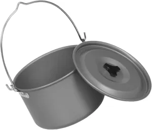 BESTonZON Camping Aluminum Pot Set Portable Cooking Pot with Lid for Outdoor Cooking for Camping Hiking and Picnics Serves People Lightweight and Durable Cookware Essentials
