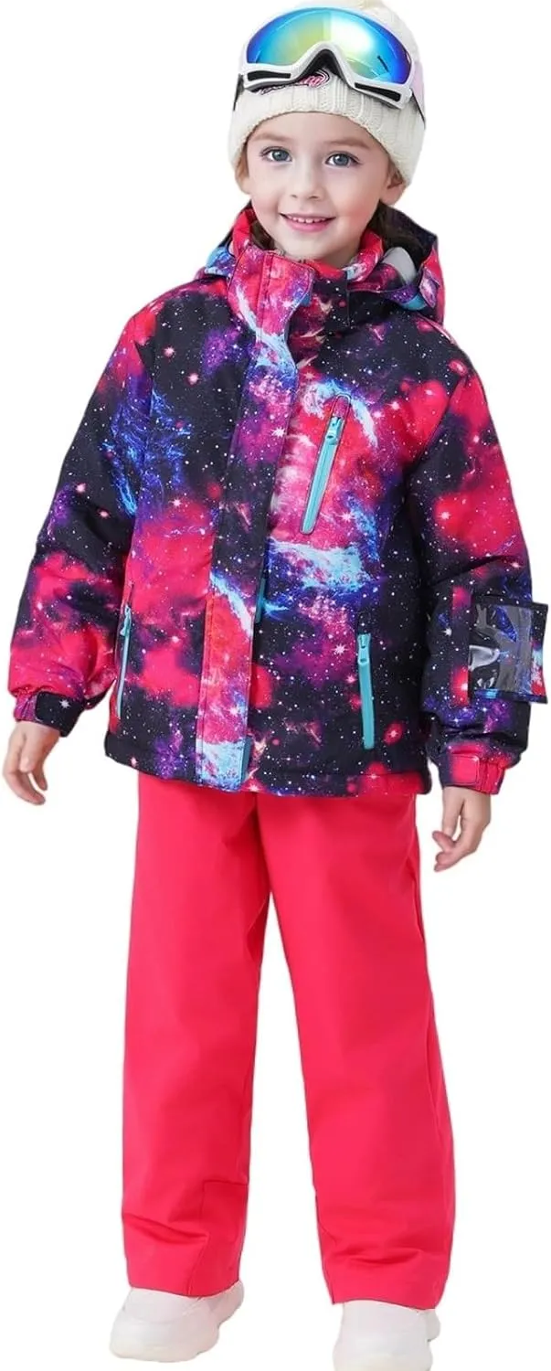 BGX Bluemagic Girl's Waterproof Ski Snow Jacket Windproof Winter Jacket Coats Outdoor Snowboarding with Hood