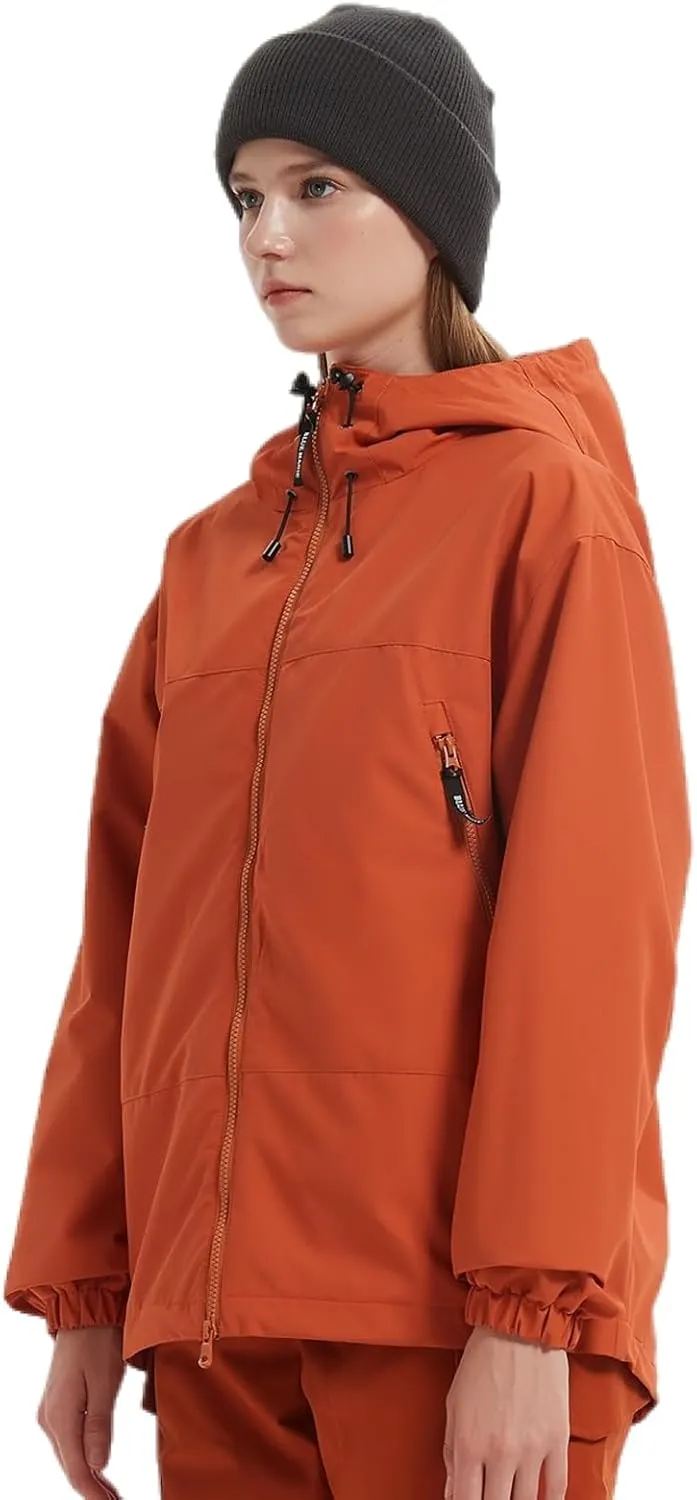 BGX Bluemagic Spring Women's Softshell Jacket with Hood Fleece Lined Warm Lightweight Waterproof Insulated Windbreaker