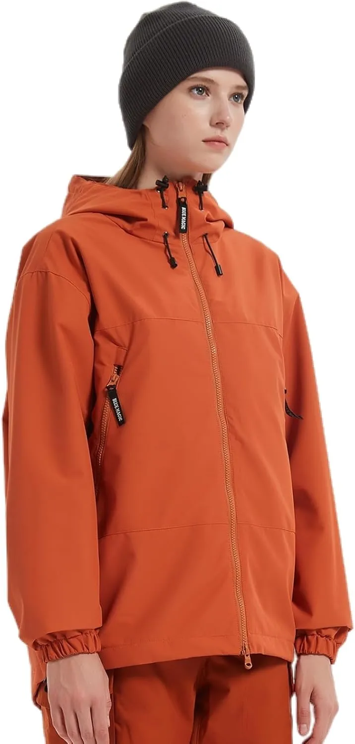BGX Bluemagic Spring Women's Softshell Jacket with Hood Fleece Lined Warm Lightweight Waterproof Insulated Windbreaker