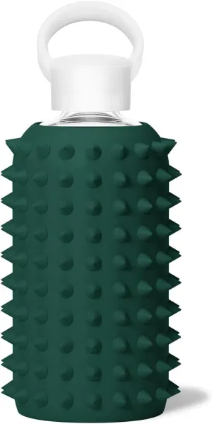 bkr - Little Spiked - 16oz - Reusable Glass Water Bottle - Leakproof, Workout Friendly, Carrying Loop - Dishwasher Safe - Removable Silicone Sleeve - BPA Free, Lead-Safe - Everly