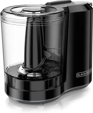 BLACK DECKER 3-Cup Electric Food Chopper, HC300B, One Touch Pulse, 175W Motor, Stay-Sharp Blade, Dishwasher Safe