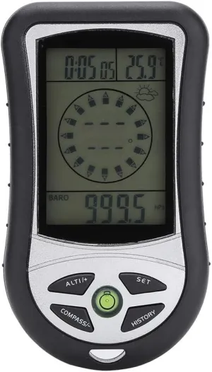 Black Multi Function Digital Altimeter Barometer Compass Weather Forecast for Outdoor Hiking