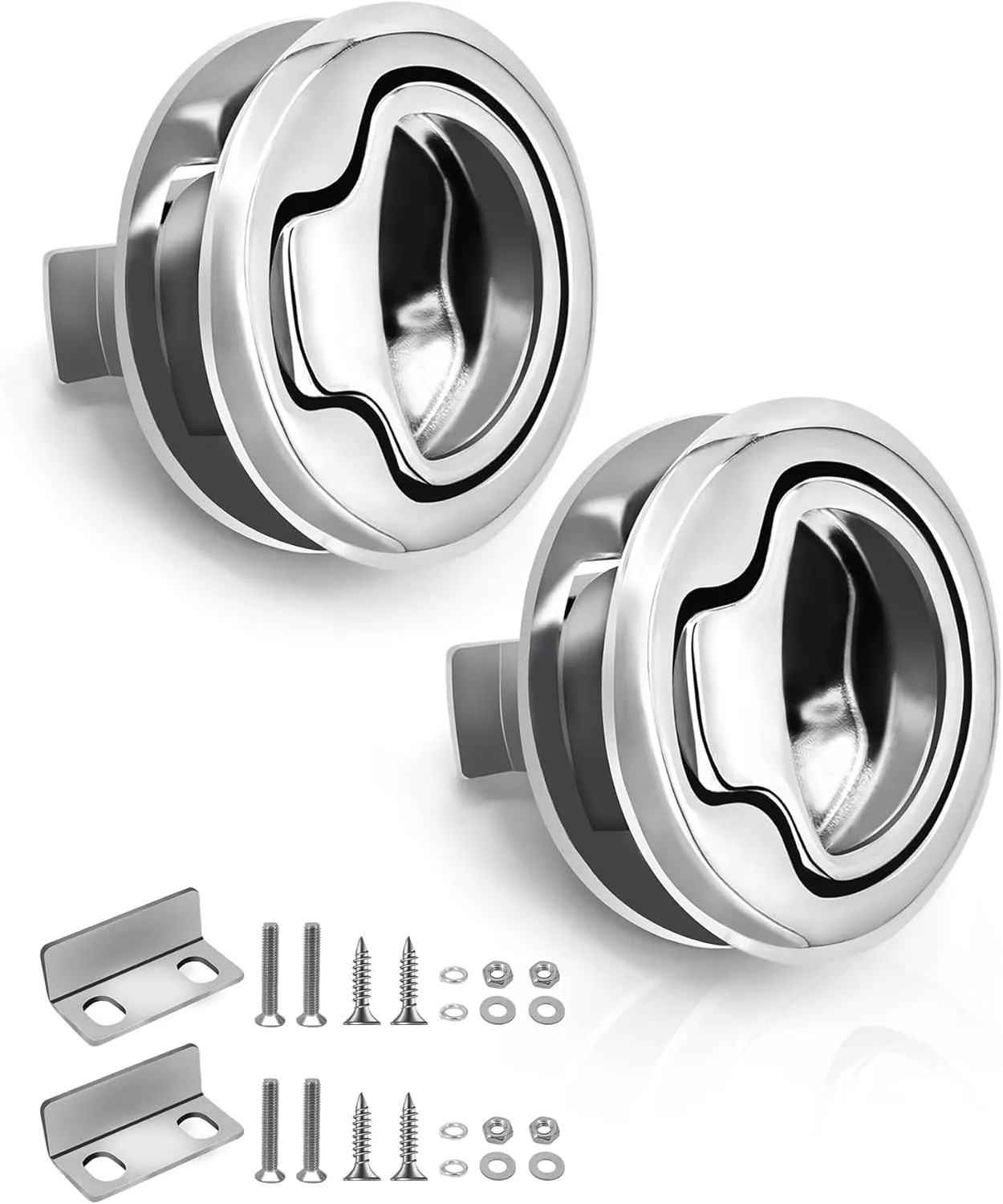 Boat Slam Latch 2" Lift Handle Marine Stainless Steel Door Port - 316 SS Waterproof Boat Hatch, Fireproof & Rust-Proof for Ships, Yachts, Sailboats 2pk