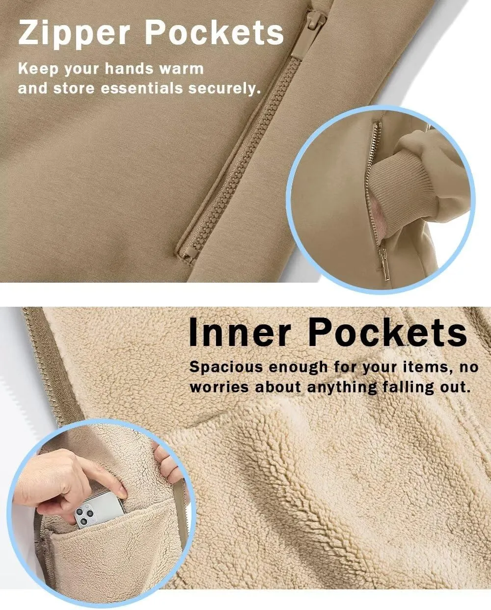 Boladeci Men's Sherpa Lined Hoodie Jacket Winter Warm Heavy Weight Zip Up Hooded Sweatshirt Thick Fleece Coats