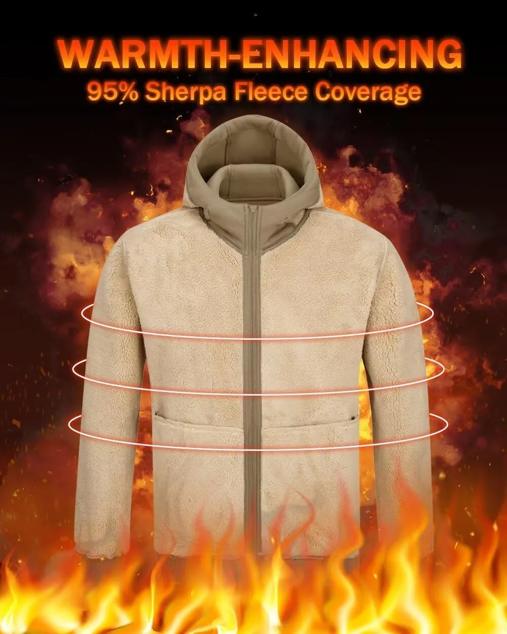 Boladeci Men's Sherpa Lined Hoodie Jacket Winter Warm Heavy Weight Zip Up Hooded Sweatshirt Thick Fleece Coats