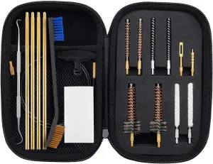 BOOSTEADY Gun Cleaning Kit .22 Cleaning kit with Bore Chamber Brushes Cleaning Kit, Brass Cleaning Rod in Zippered Organizer Compact Case