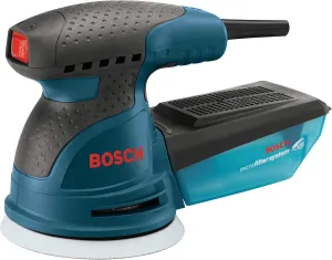 BOSCH ROS20VSC Palm Sander - 2.5 Amp 5 Inches Corded Variable Speed Random Orbital Sander/Polisher Kit with Dust Collector and Soft Carrying Bag, Blue
